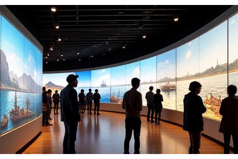 最新のインタラクティブ展示が施されたスタイリッシュな地域の漁業博物館の内部